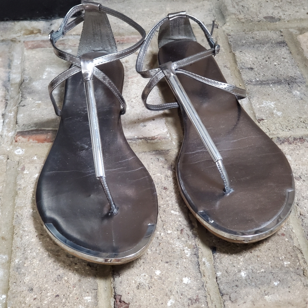 Metallic Thong Sandals